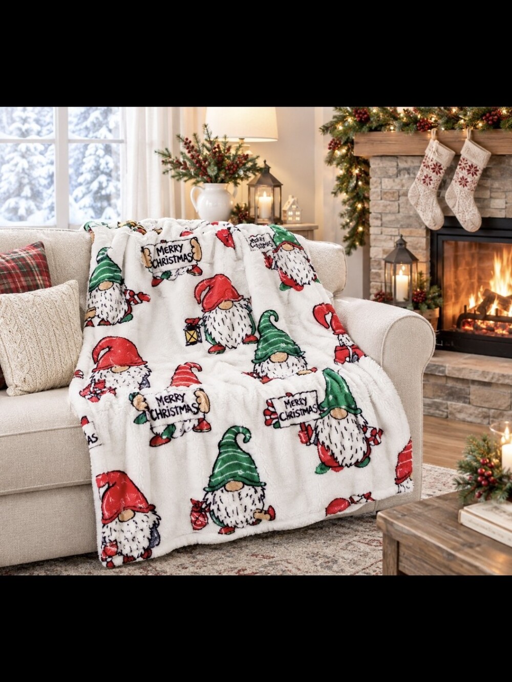 🎄 GNOME Christmas SHERPA THROW 🎄